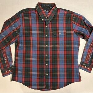 Vintage Boston Athletic Club XL Plaid Collared Shirt Fitted Sportshirt Sears